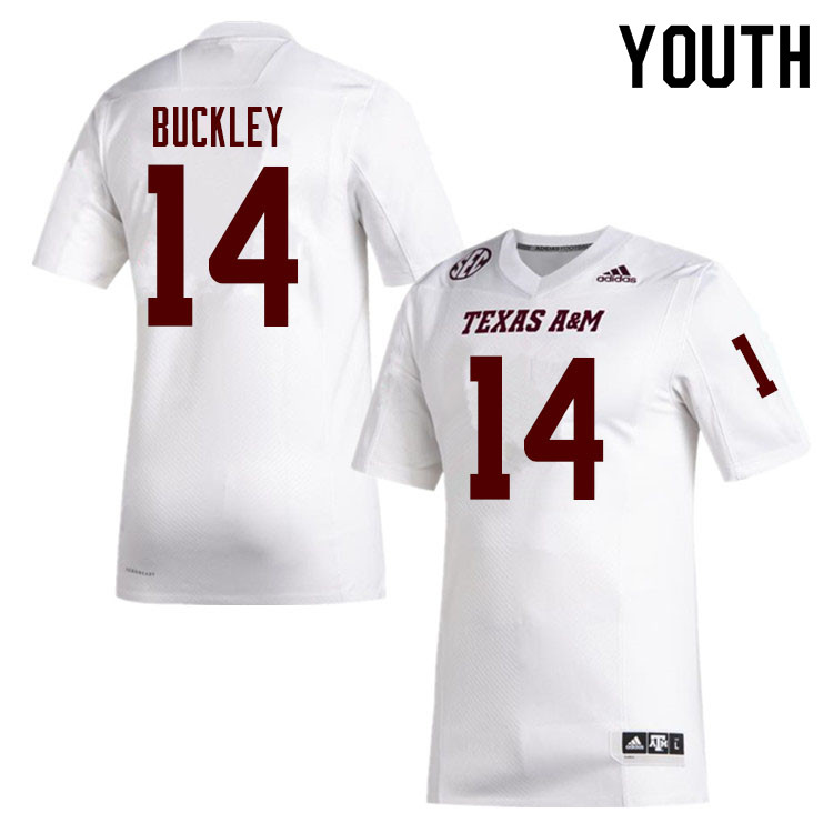 Youth #14 Camron Buckley Texas A&M Aggies College Football Jerseys Sale-White
